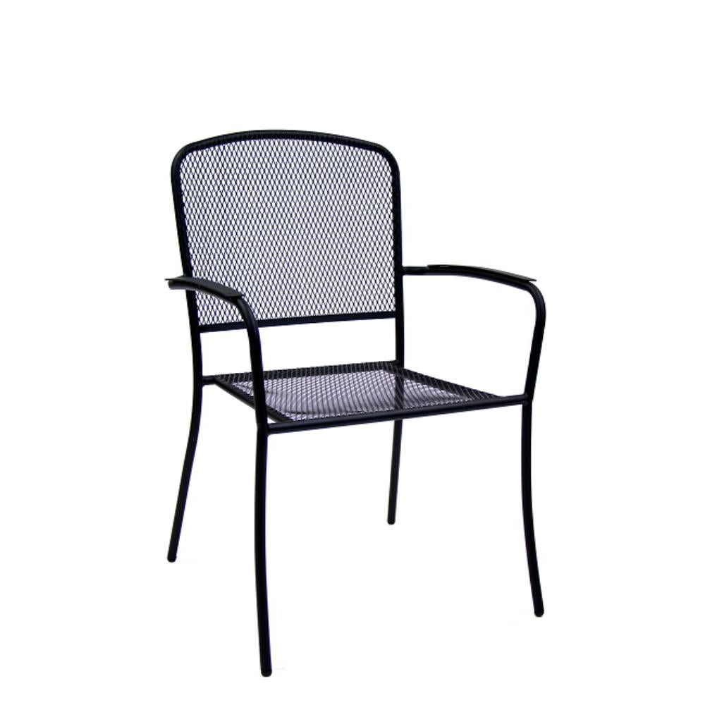 Black metal mesh online outdoor chairs