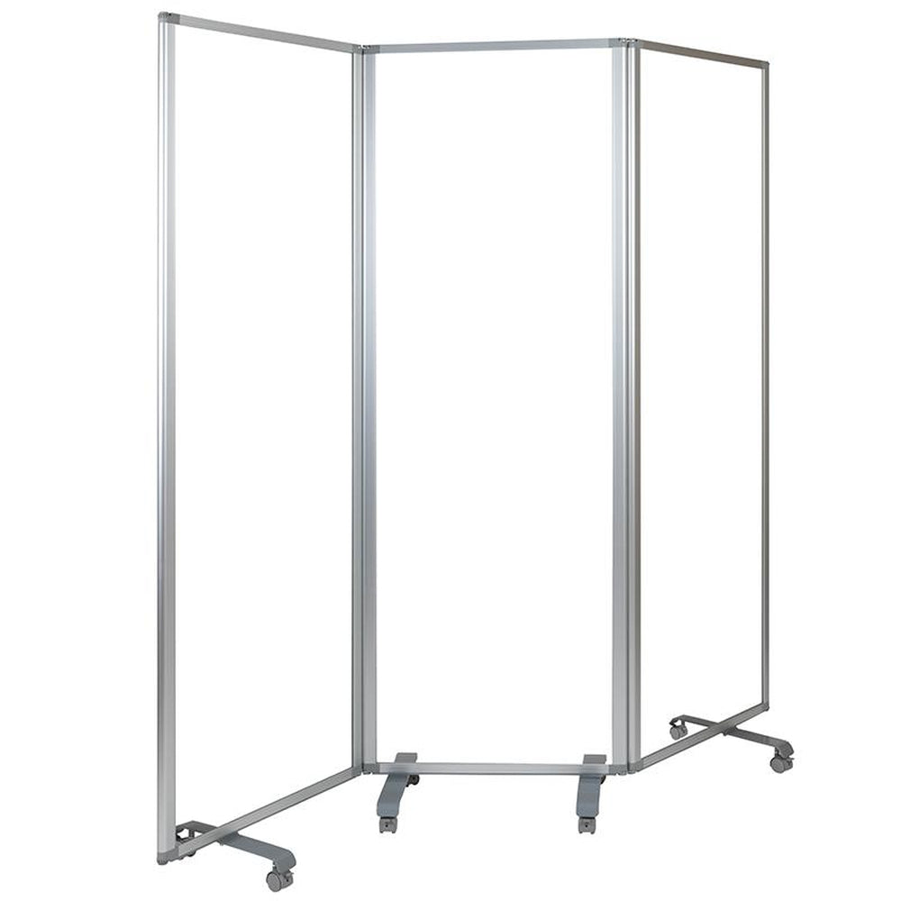 Floor Standing Clear Acrylic Room Divider Shield with Metal