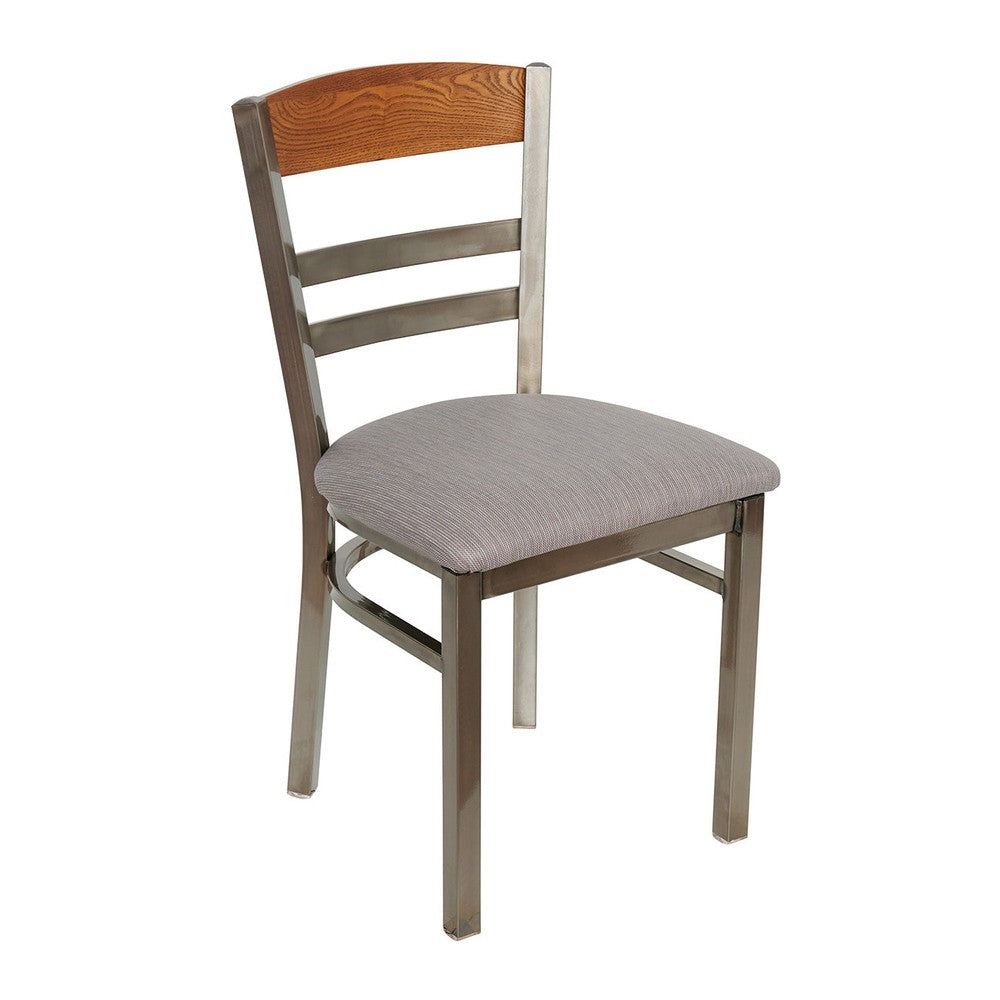 Barrick Upholstered Wood Back Metal Side Chair