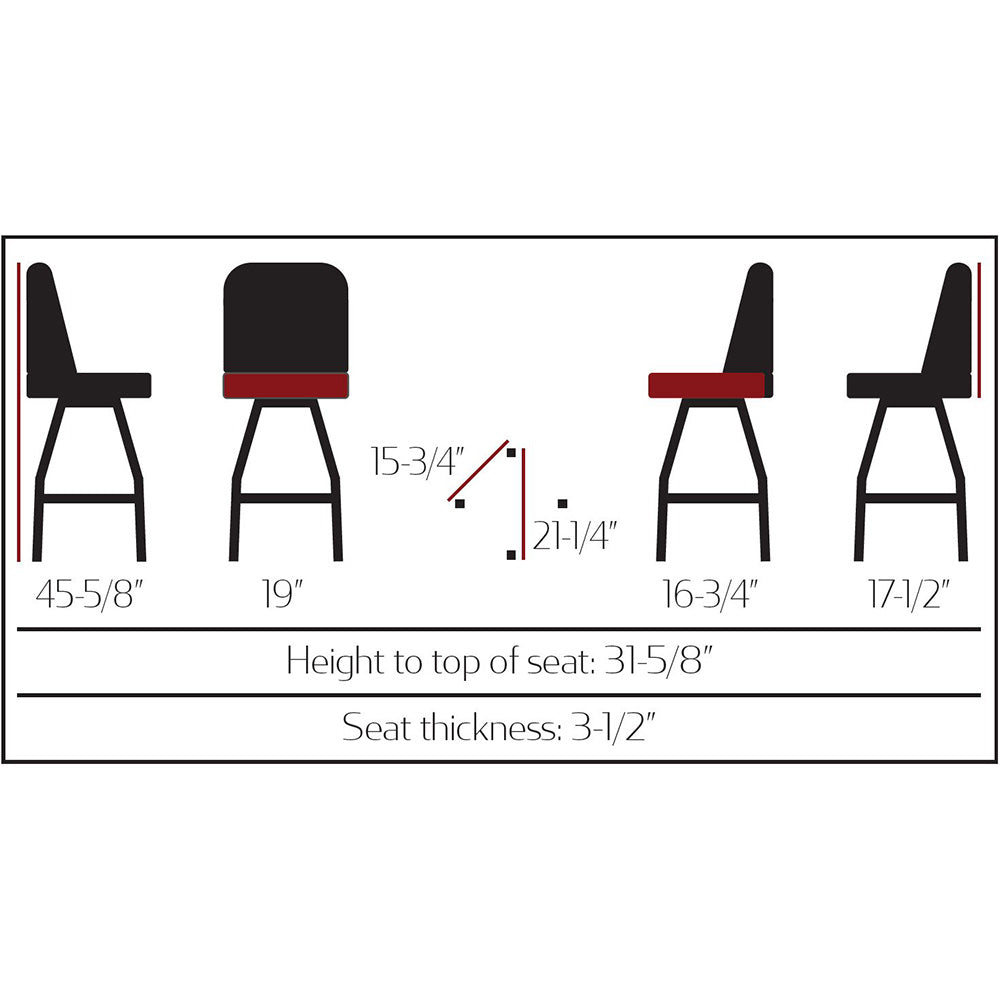 Standard Bucket Barstool with Clear Coat Swivel Frame