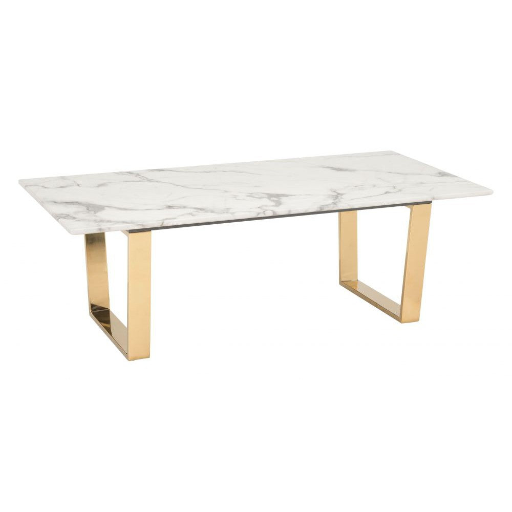 Atlas Coffee Table White & Gold