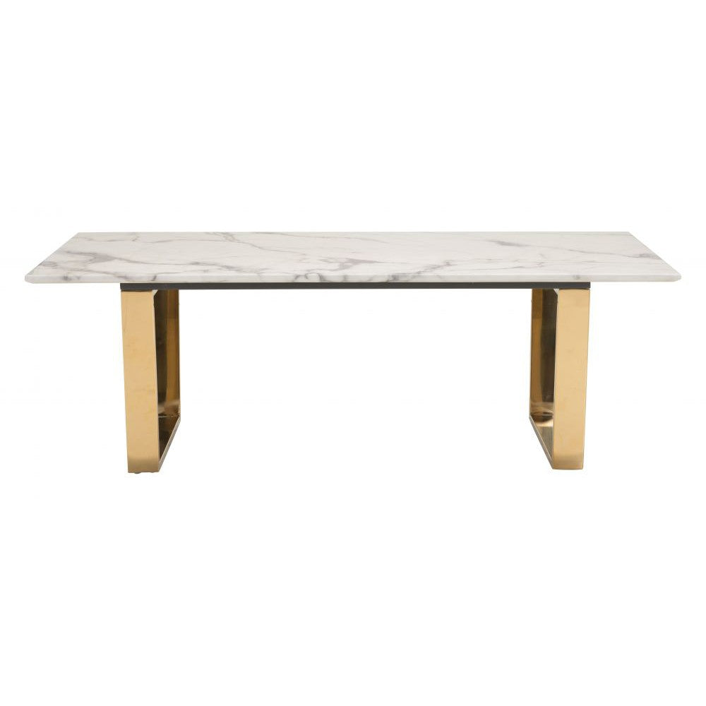 Atlas Coffee Table White & Gold