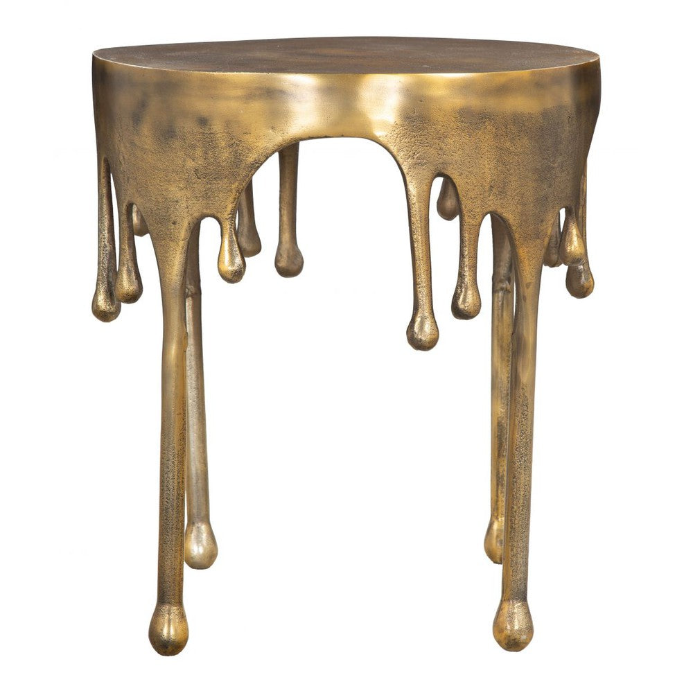 Drip Side Table Antique Brass