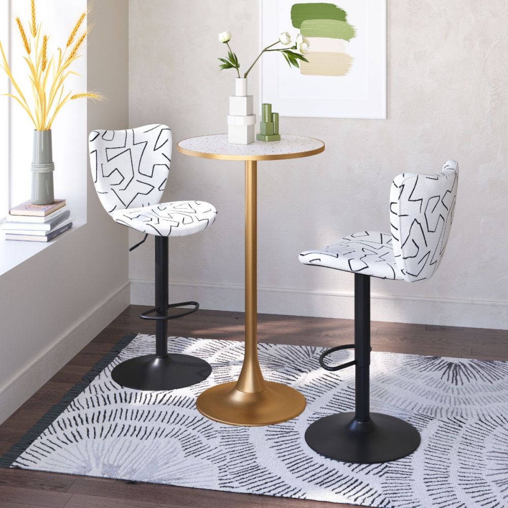 Elevate Upholstered Metal Bar Stool