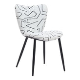 Prestige Black and White Upholstered Dining Side Chair