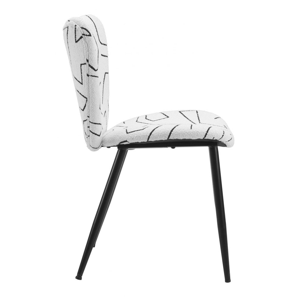 Prestige Black and White Upholstered Dining Side Chair