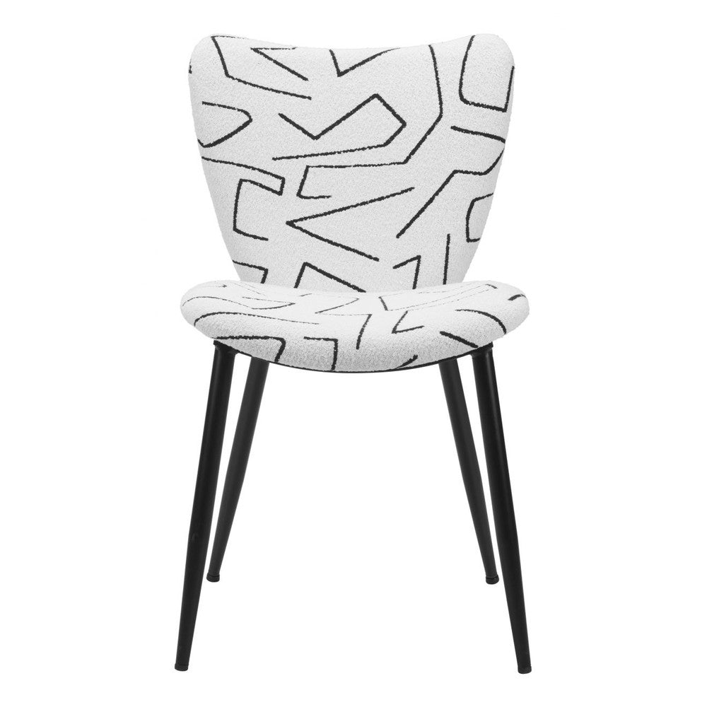 Prestige Black and White Upholstered Dining Side Chair