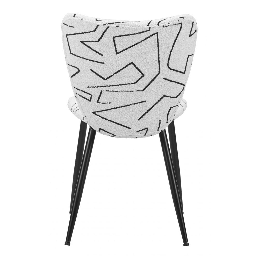 Prestige Black and White Upholstered Dining Side Chair