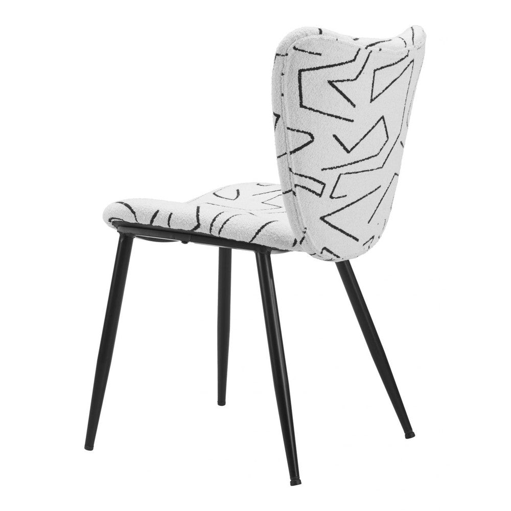 Prestige Black and White Upholstered Dining Side Chair