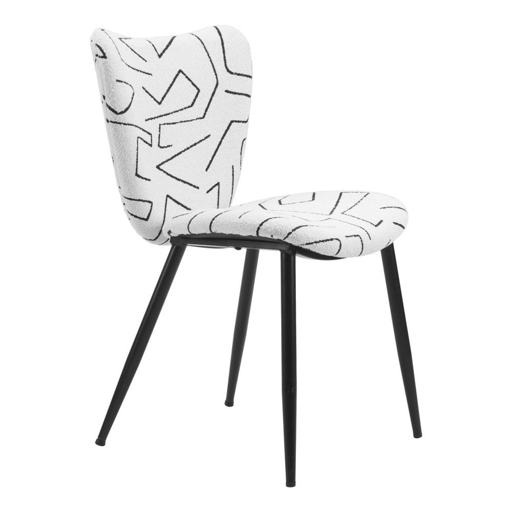 Prestige Black and White Upholstered Dining Side Chair