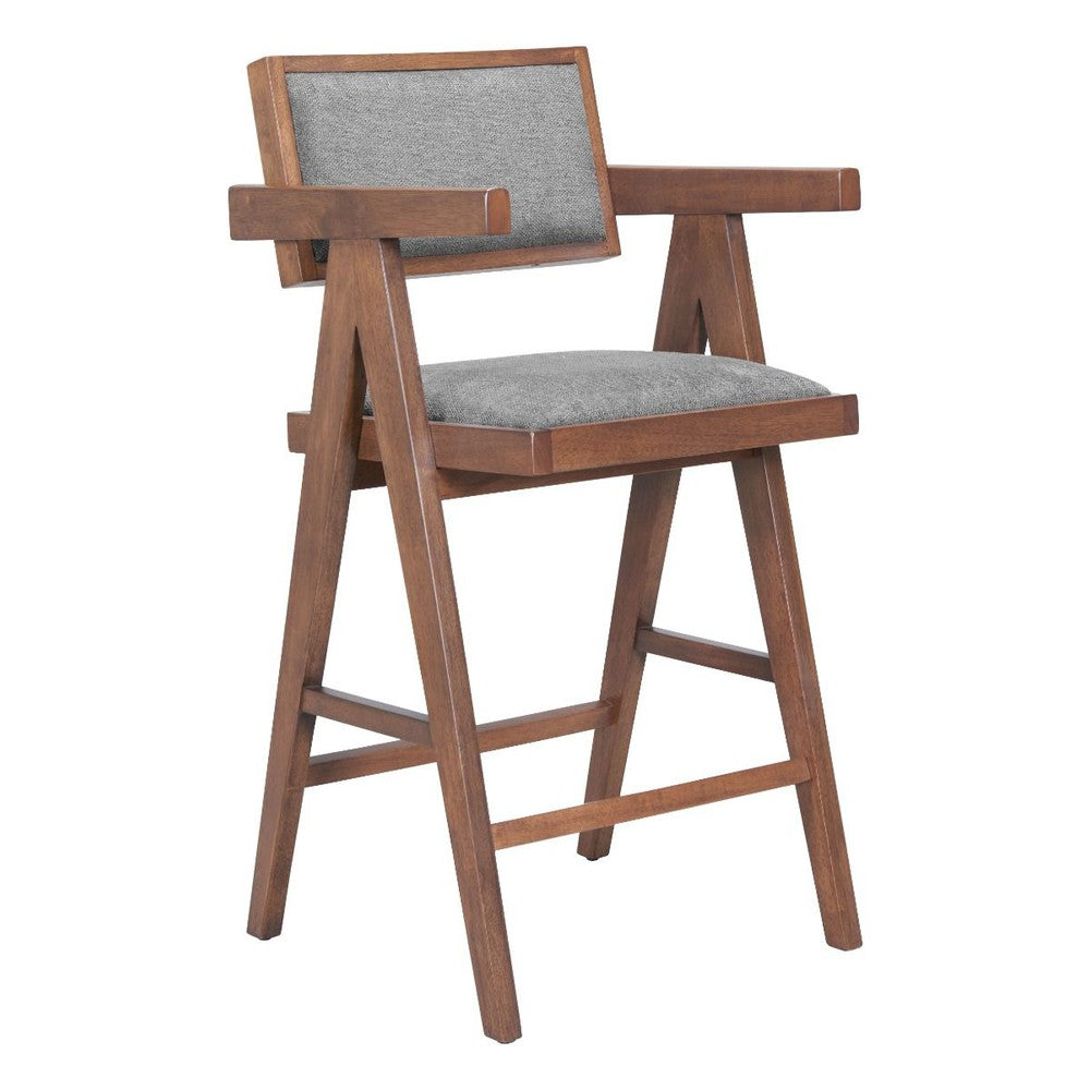 Delhi Wood Upholstered Counter Stool