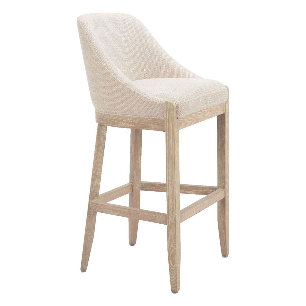 Calmo Upholstered Wood Bar Stool