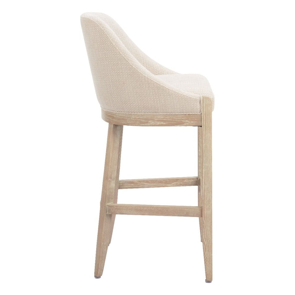 Calmo Upholstered Wood Bar Stool