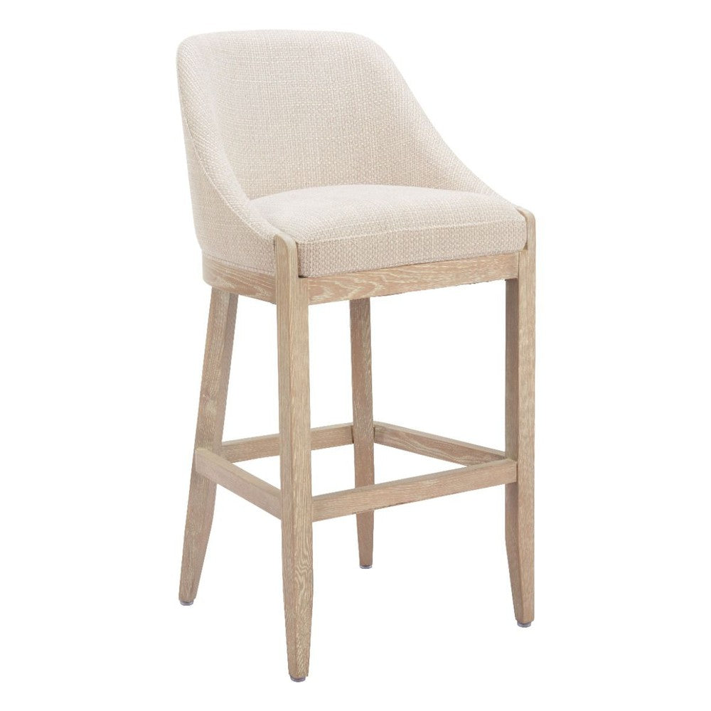 Calmo Upholstered Wood Bar Stool