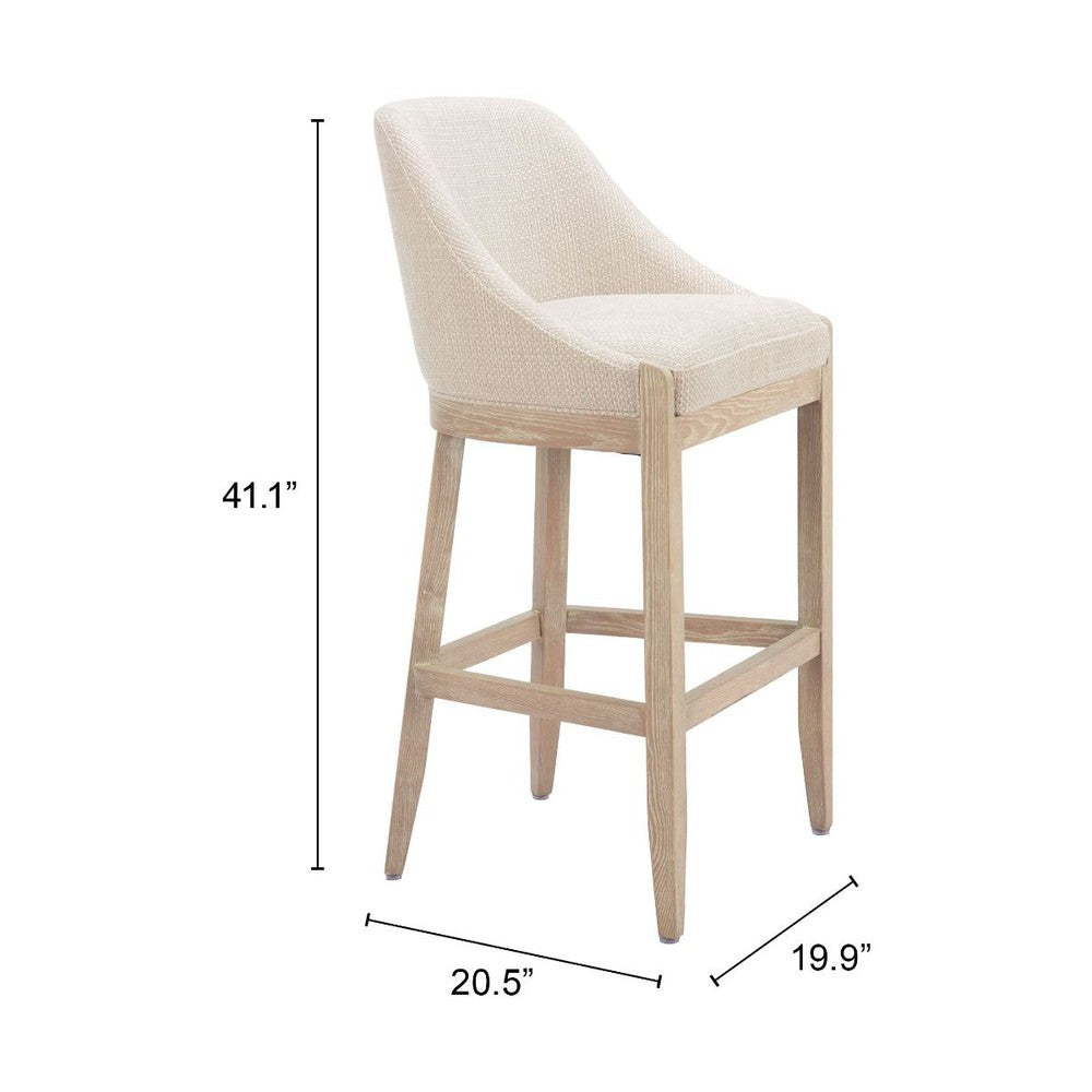 Calmo Upholstered Wood Bar Stool