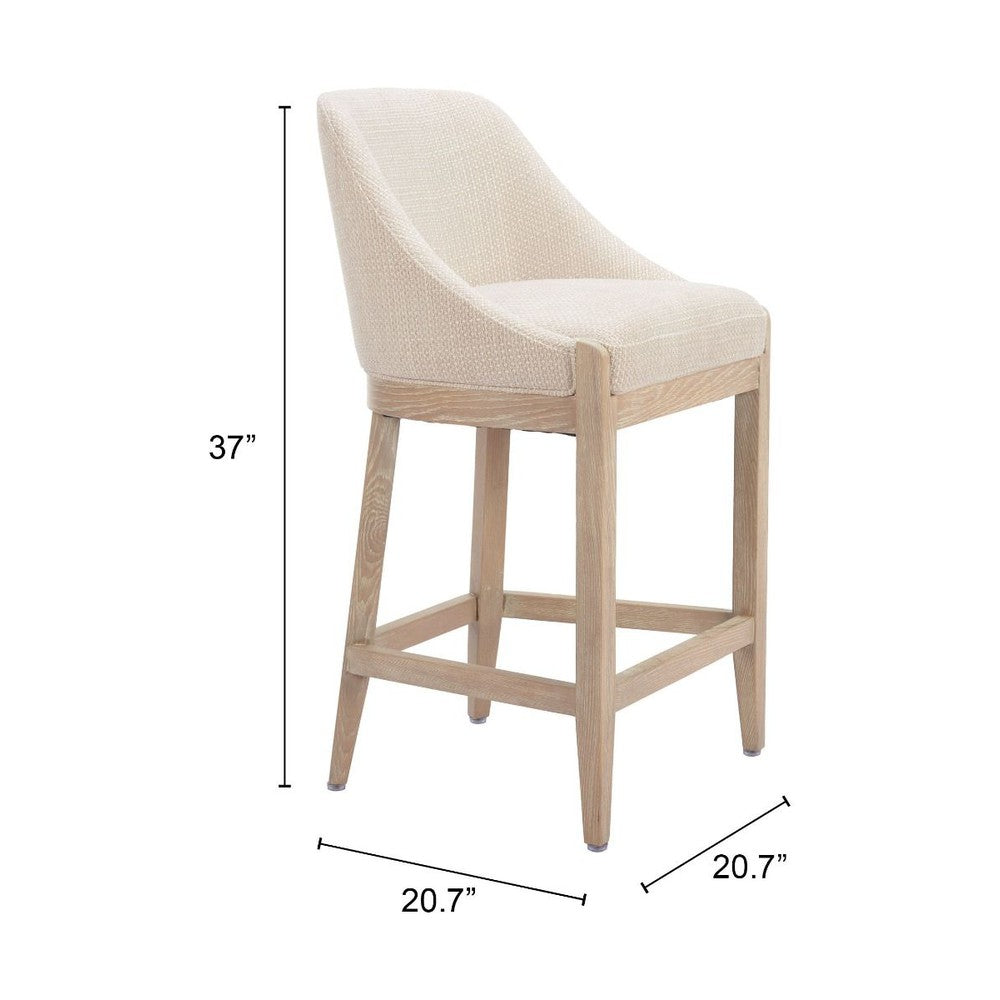 Calmo Upholstered Wood Counter Stool