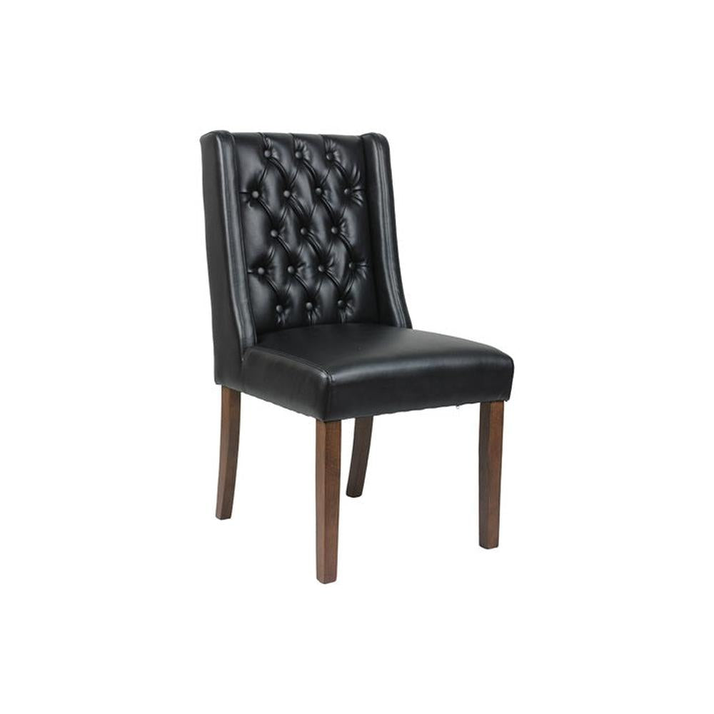 Indoor Tufted Back Upholstered Oak Wood Chair