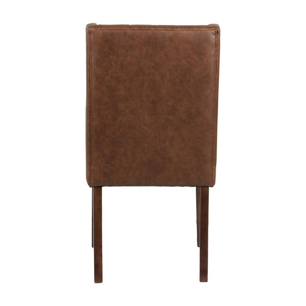 Indoor Tufted Back Upholstered Oak Wood Chair