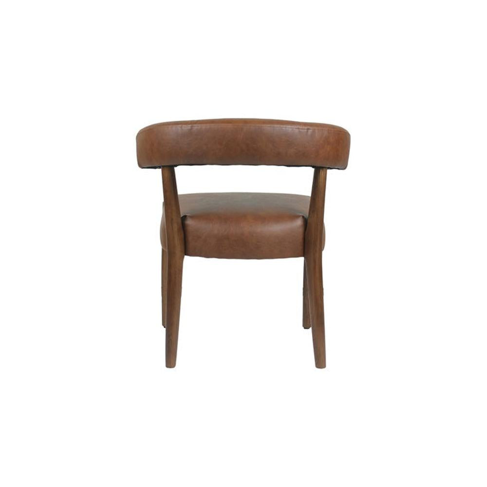 Indoor Curved Back Upholstered Oak Wood Chair