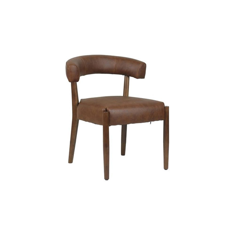 Indoor Curved Back Upholstered Oak Wood Chair