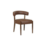 Indoor Curved Back Upholstered Oak Wood Chair