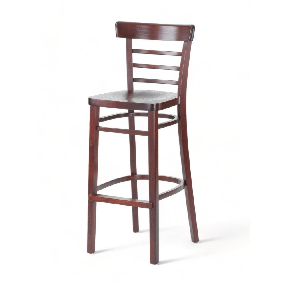 Traditional Solid Ladder Back European Beechwood Custom Finish Bar Stool