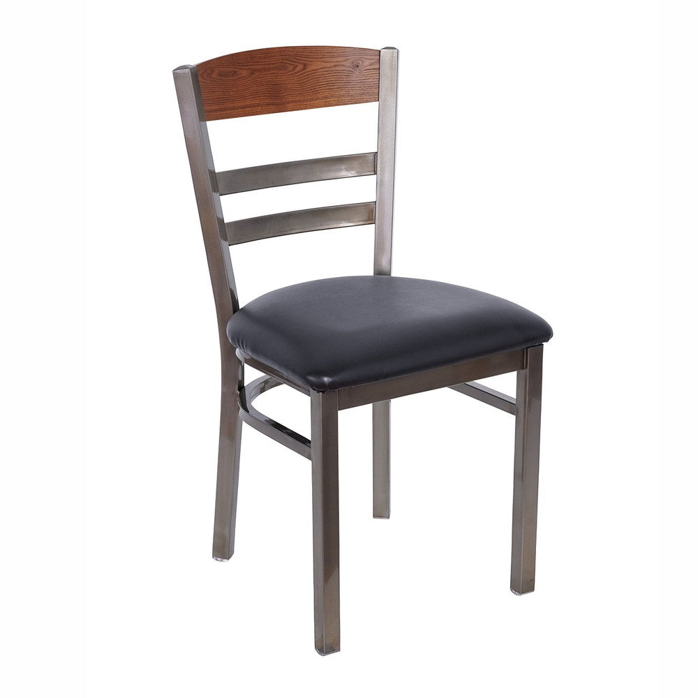 Barrick Upholstered Wood Back Metal Side Chair