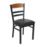 Barrick Upholstered Wood Back Metal Side Chair