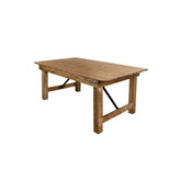 Rustic Solid Pine Folding Straight Leg Farm Table