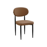 Contemporary Indoor Modern Metal Upholstered Dining Oval Back Side Chair