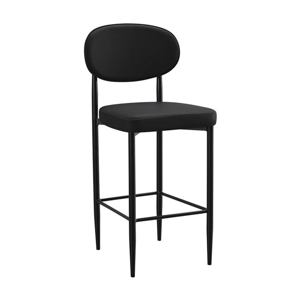 Contemporary Indoor Modern Metal Upholstered Oval Back Bar Stools