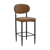 Contemporary Indoor Modern Metal Upholstered Oval Back Bar Stools