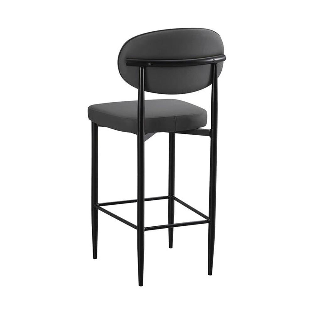 Contemporary Indoor Modern Metal Upholstered Oval Back Bar Stools