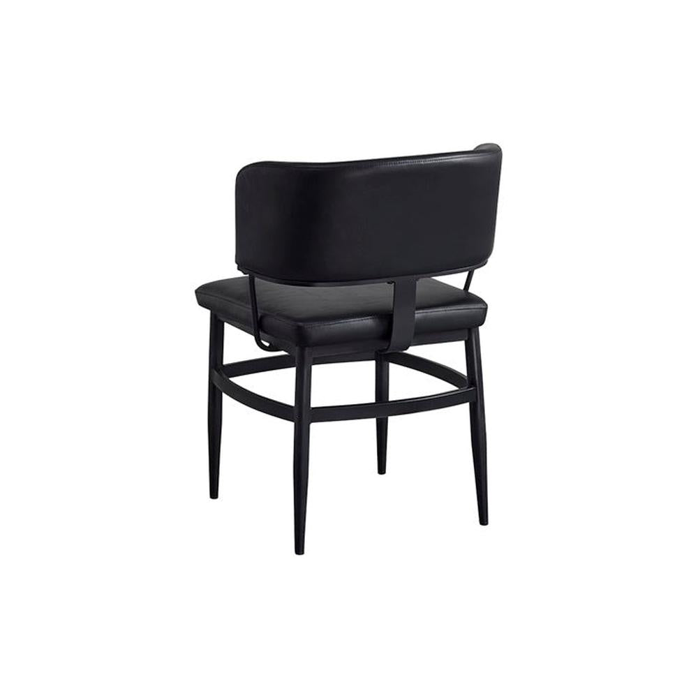 Indoor Curved Back Upholstered Metal Chair Black