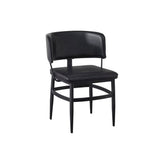 Indoor Curved Back Upholstered Metal Chair Black