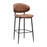 Mid Century Modern Metal Upholstered Bar Stool