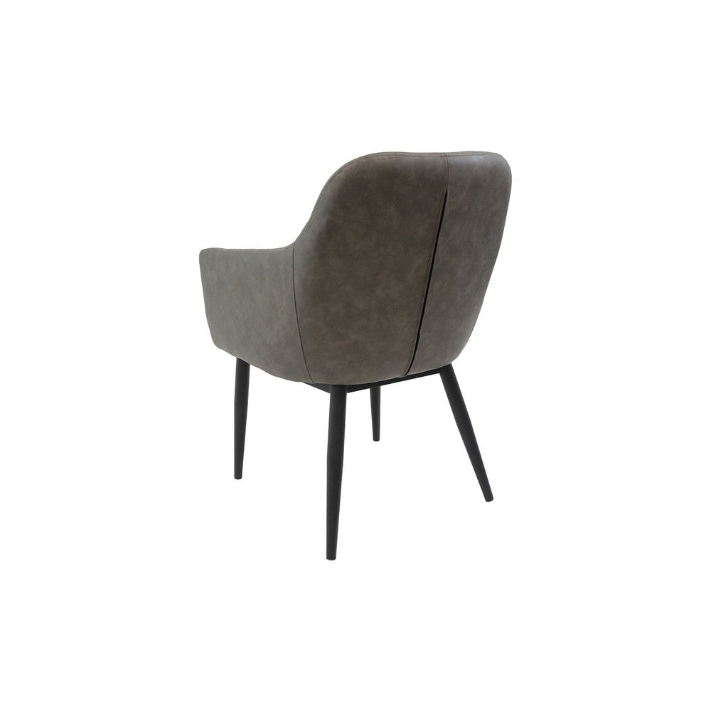 Light Gray Upholstered PU Leather Armchair