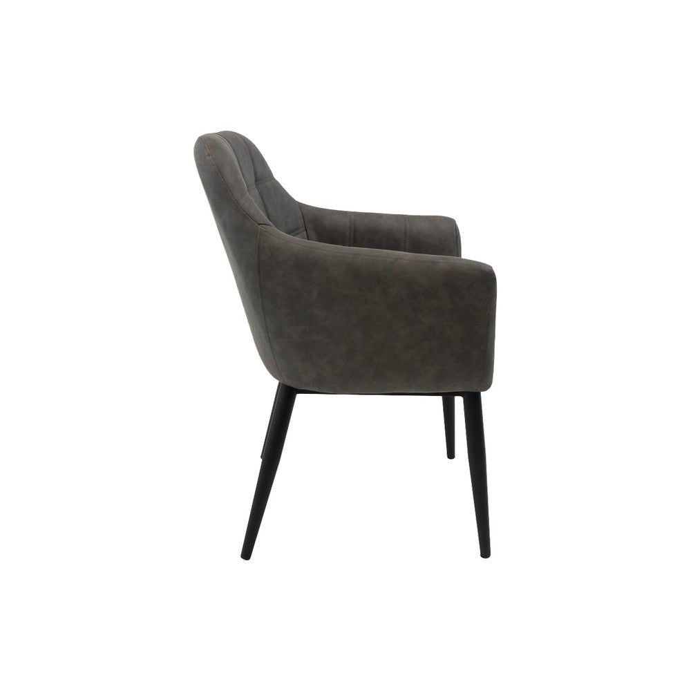 Light Gray Upholstered PU Leather Armchair