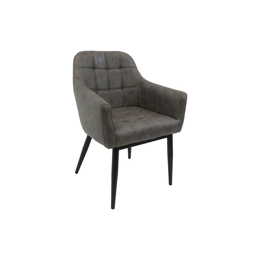 Light Gray Upholstered PU Leather Armchair