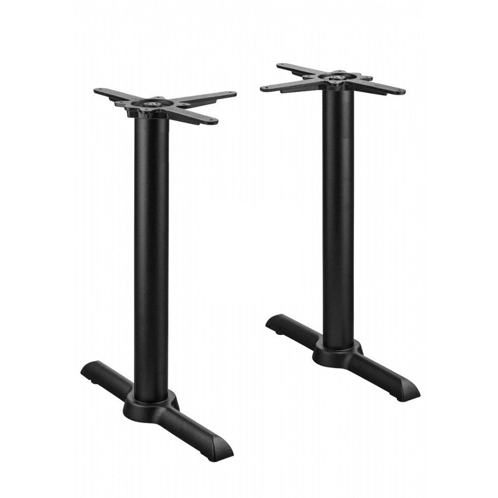 AUTO-ADJUST KT22 Zinc Coated Outdoor Dining Height ADA Compliant T-Table Base - Set of 2