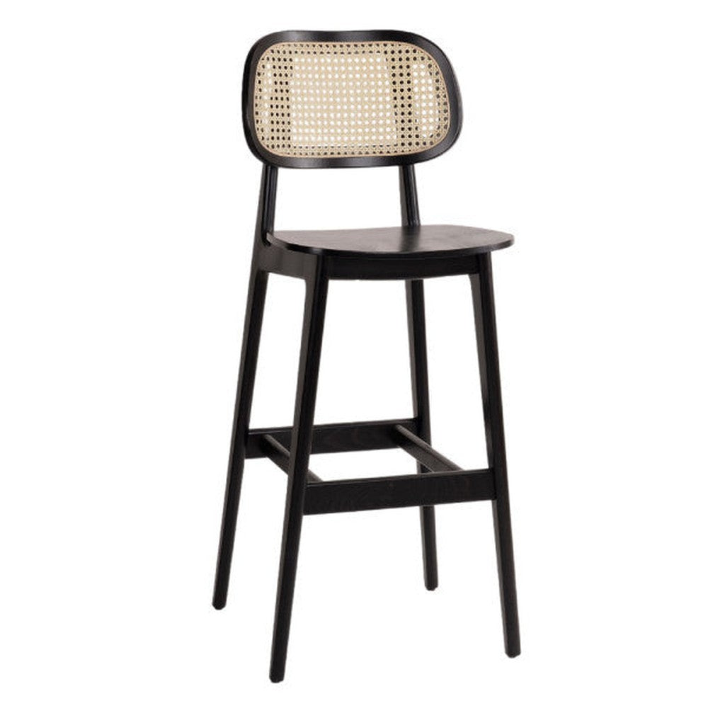 Rove Wicker Back Modern Bar Stool