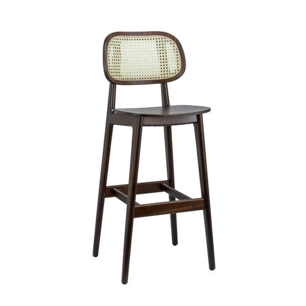 Rove Wicker Back Modern Bar Stool