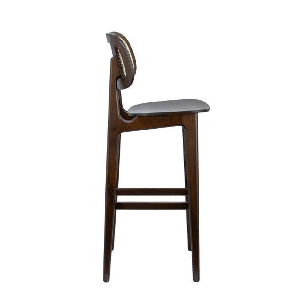 Rove Wicker Back Modern Bar Stool