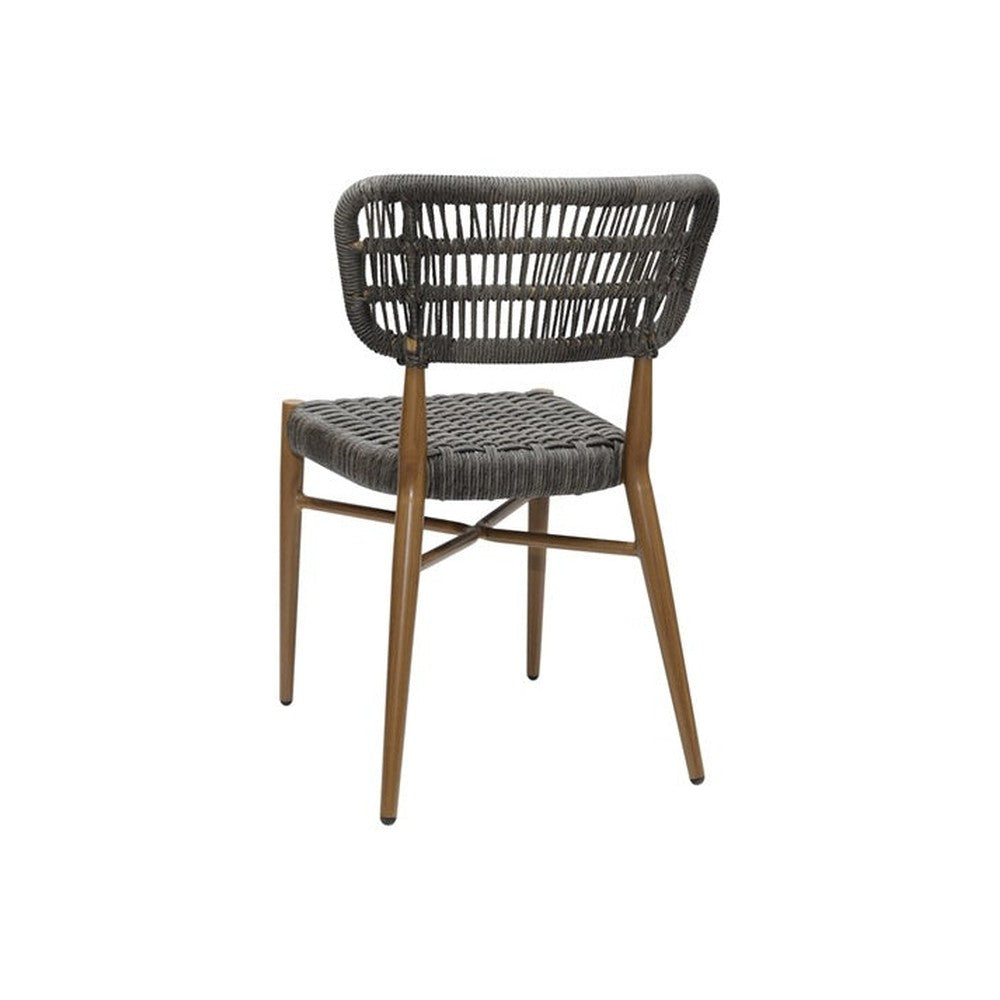 Outdoor Aluminum Chair with Grey Terylene Fabric Seat and Back