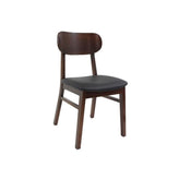 Modern Indoor Beech Wood Chair with Black Vinyl Seat