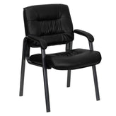 Haeger Black LeatherSoft Executive Side Reception Chair