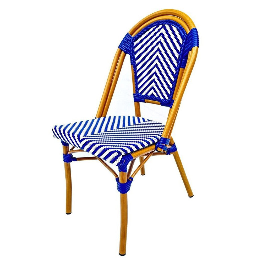 Bistro Patio Dining Chairs With ToughTex Fabric and Brush Stroke Painted Aluminum Frames