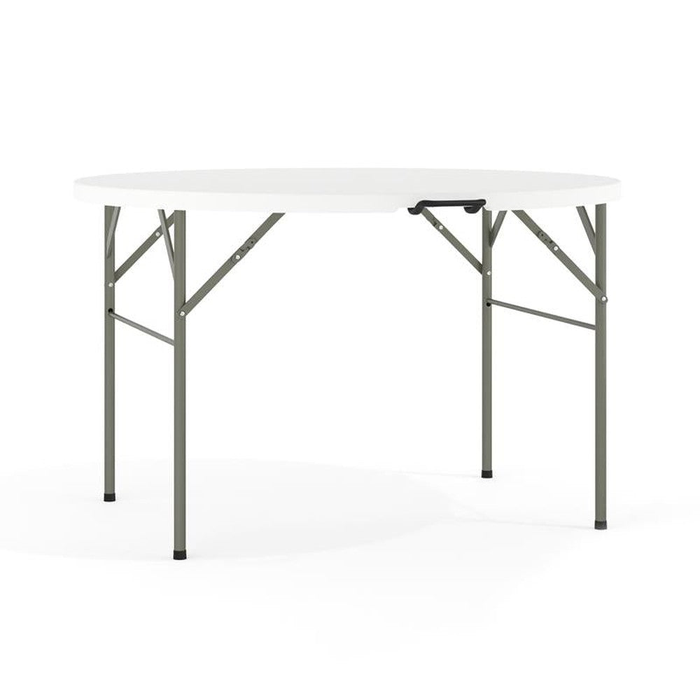 Round Bi-Fold Granite White Plastic Folding Table