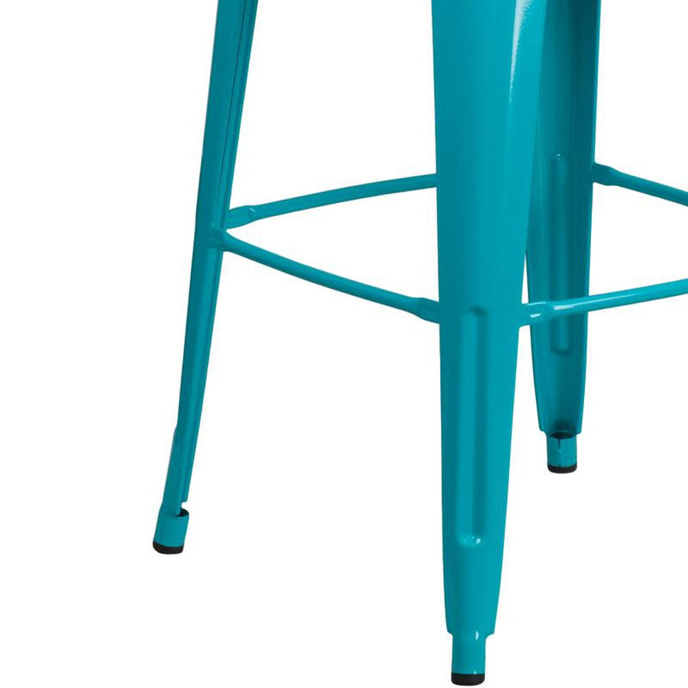 Tolix Style 30'' High Metal Outdoor Bar Stool with Back