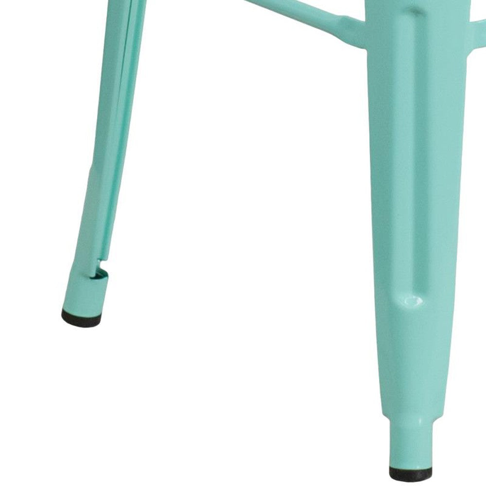 Tolix Style 30'' High Backless Outdoor Bar Stool